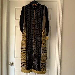 PRESTON Since 1977 Maxi Black & Tan Sweater Dress
